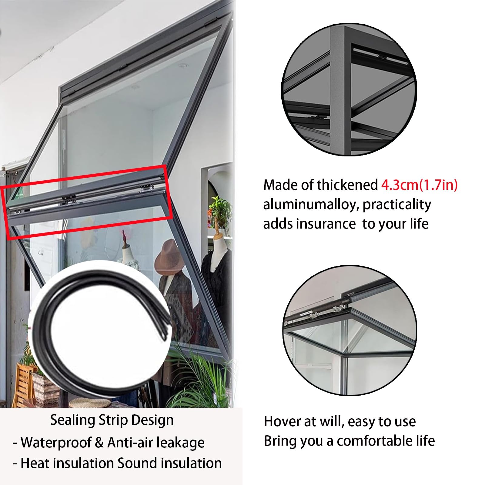 Ventanas correderas plegables con vidrio reforzado y cerraduras, marco de aluminio para casas móviles, ventana multiusos