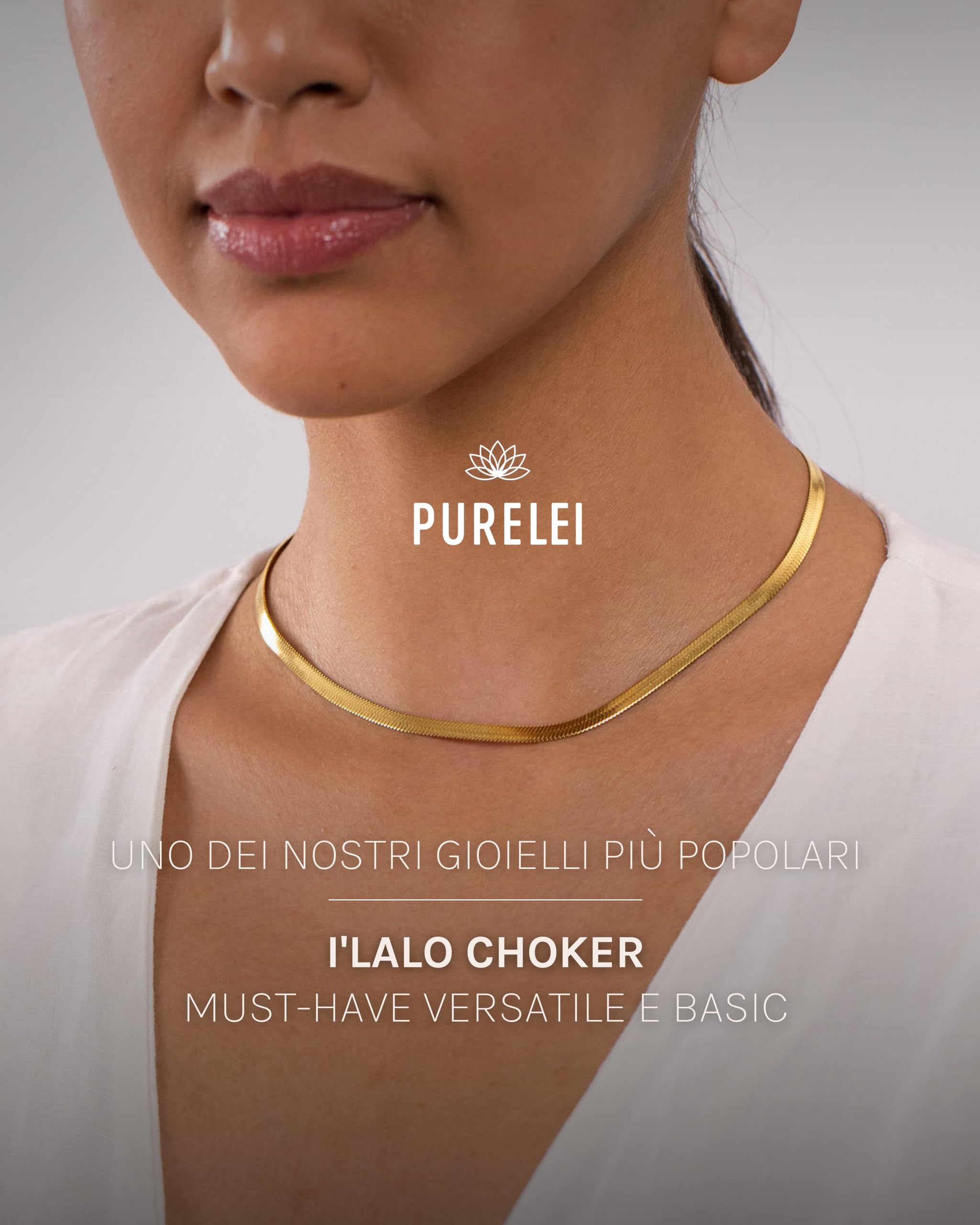 Purelei I'lalo Choker necklace – Collana donna in resistente acciaio inossidabile – Collanina donna con ciondolo – lunghezza 35-40 cm – Collana per un look personalizzato – impermeabile