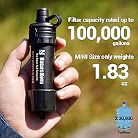 Vista 5 de Mini Filtro de Agua NatureNova Sistema Portátil de Filtración de Agua de Emergencia para Senderismo, Camping, Popote, Equipo de Supervivencia