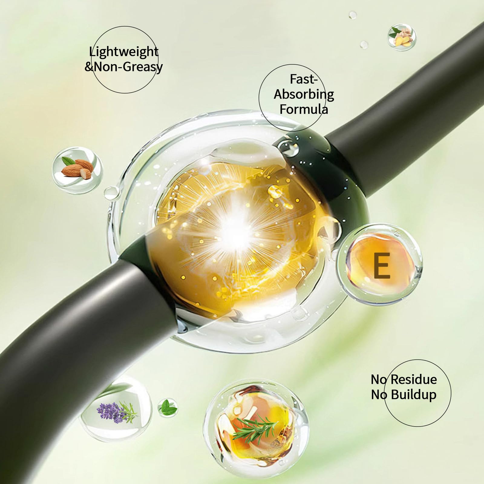Aceite de romero para el crecimiento del cabello con ricino, mezcla orgánica prensada en frío, aceite natural para el cuero cabelludo, alivia la picazón del cuero cabelludo, repara el cabello seco y 8