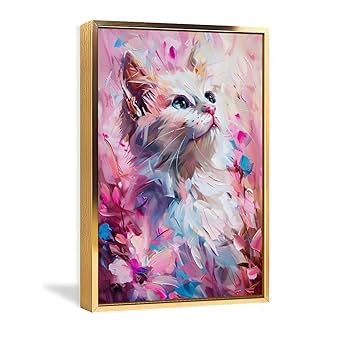 絵画 インテリア 額付( 白 ) 油絵 F4-090818 子猫 子犬と女の子 絵画 インテリア 額付( 白 ) 油絵 F4-090818 子猫 子犬と女の子