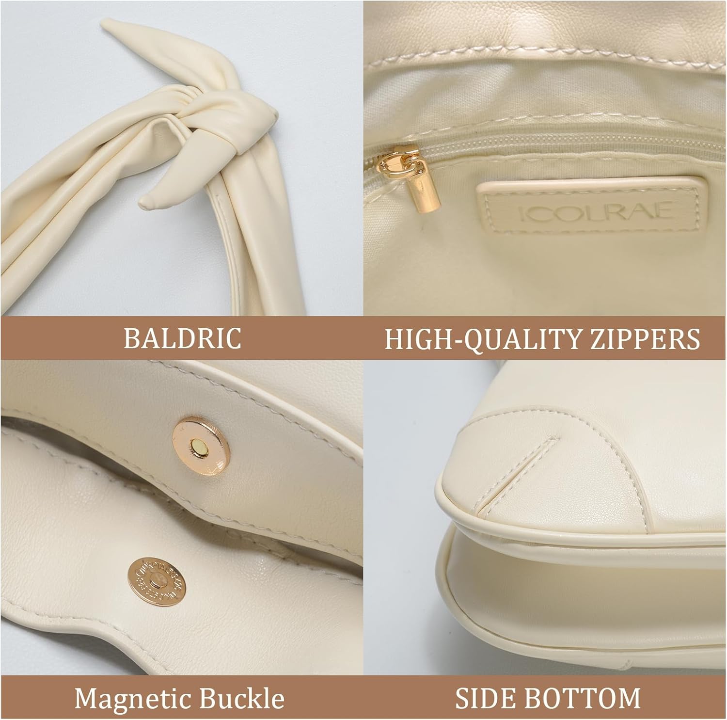 Shoulder Bag Trendy Hobo Handbag for Women, Vegan Leather Underarm Purse Tote Handbags - Image 5