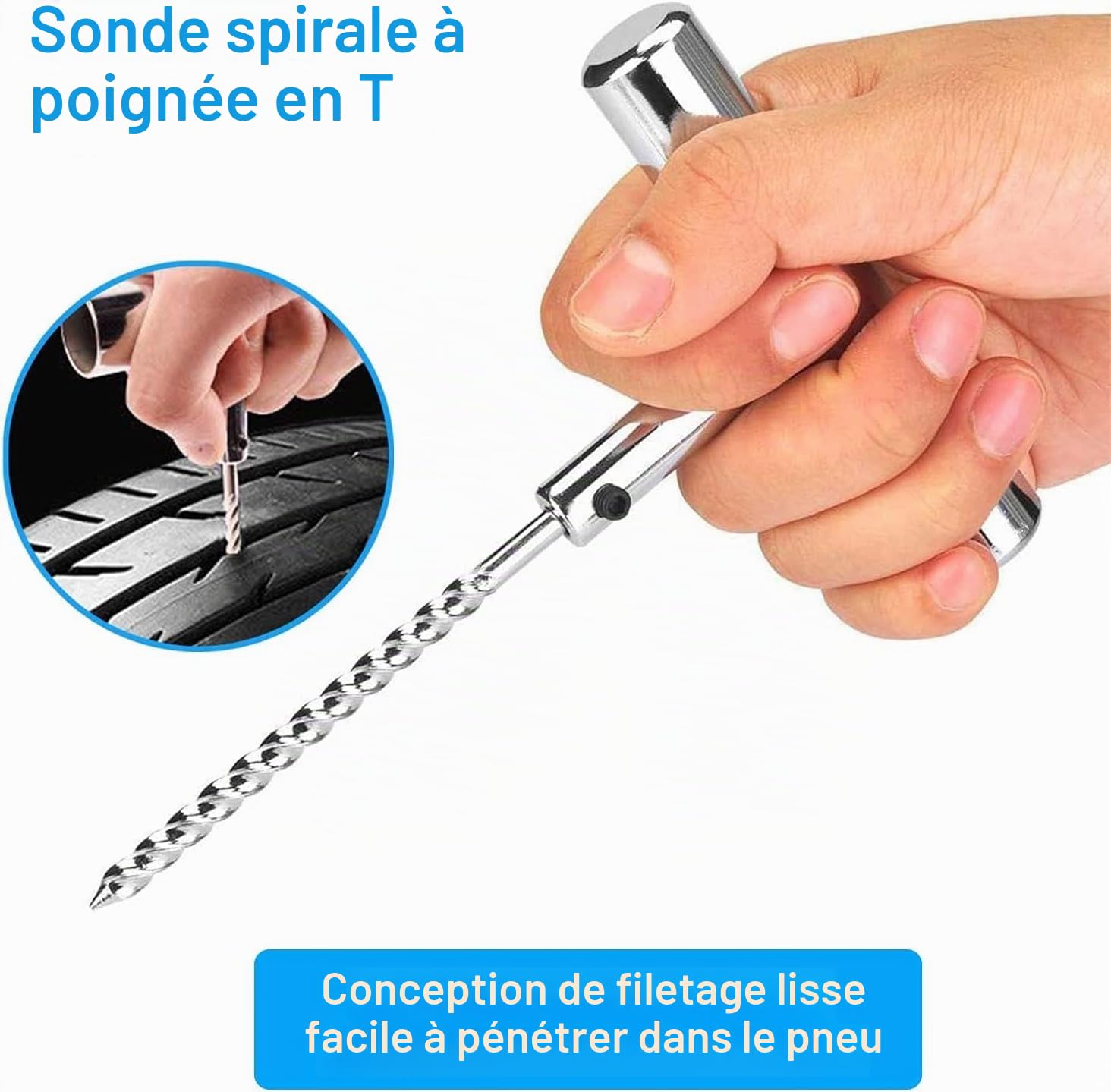 Kit de Réparation de Pneu 27PCS kit de Réparation de Crevaison Kits de Réparation Tubeles kit Reparation Pneu pour Voitures, Motos, Camions, Camping-Cars, Jeep, Remorque, etc