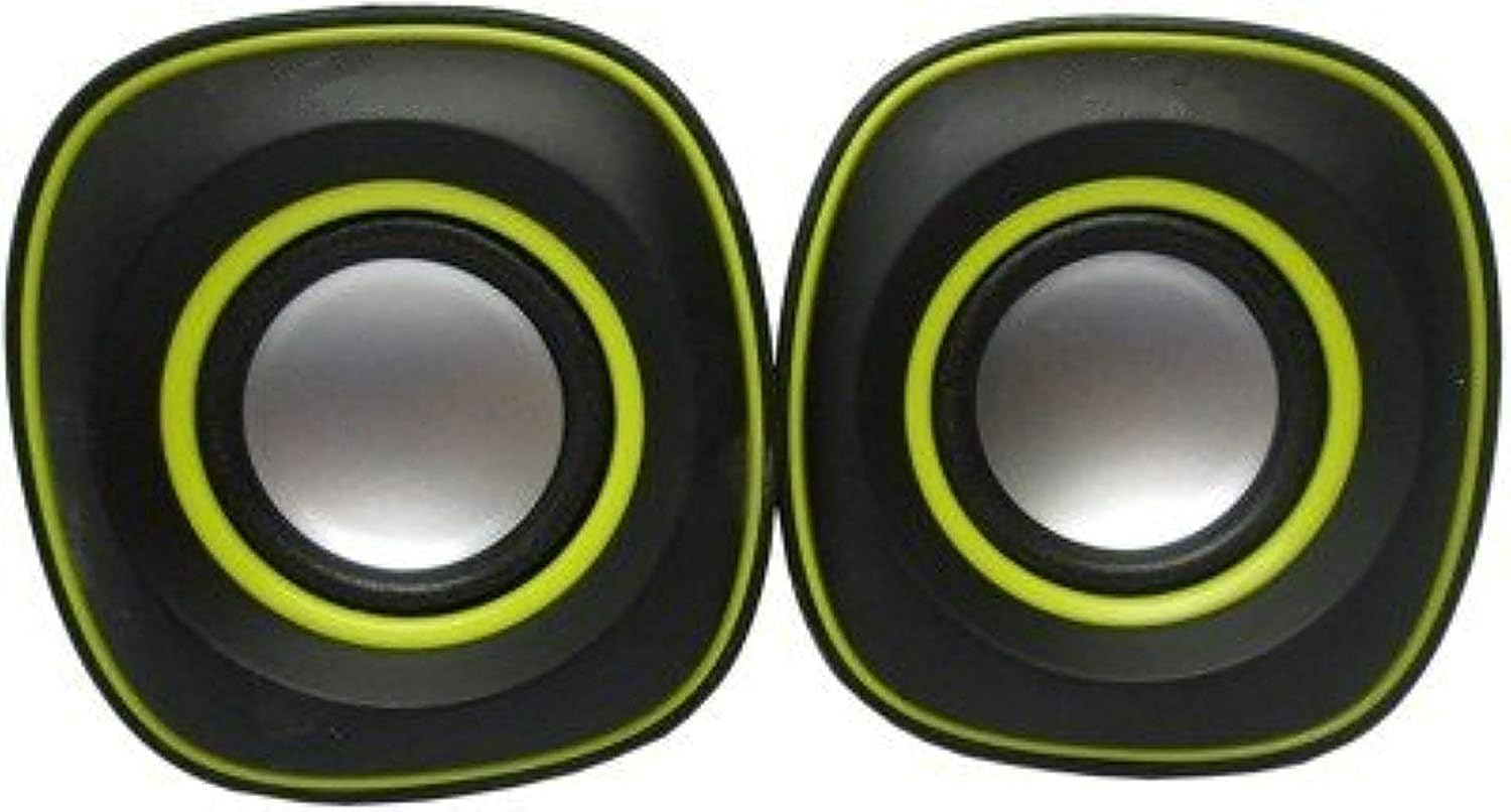 PremiumAV MST-744-1-N USB 2.0 Powered Portable Multimedia Speaker (Green) – Compact Desktop Audio, Plug & Play, Compatible with Laptop, PC, Tablet, Smartphone, Home & Office Use