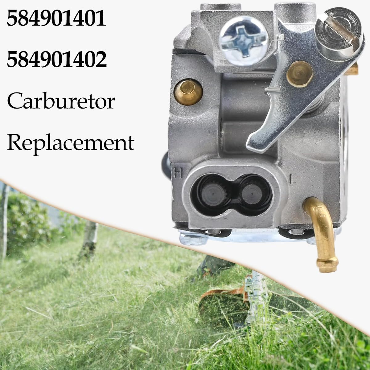 ZAMDOE Carburateur pour Husqvarna 584901401 525L 525LS 525LST 525ES 325HE3 325HE4 525RXT débroussailleuse avec ampoule d'amorçage, filtre à carburant, outil de réglage du carburateur