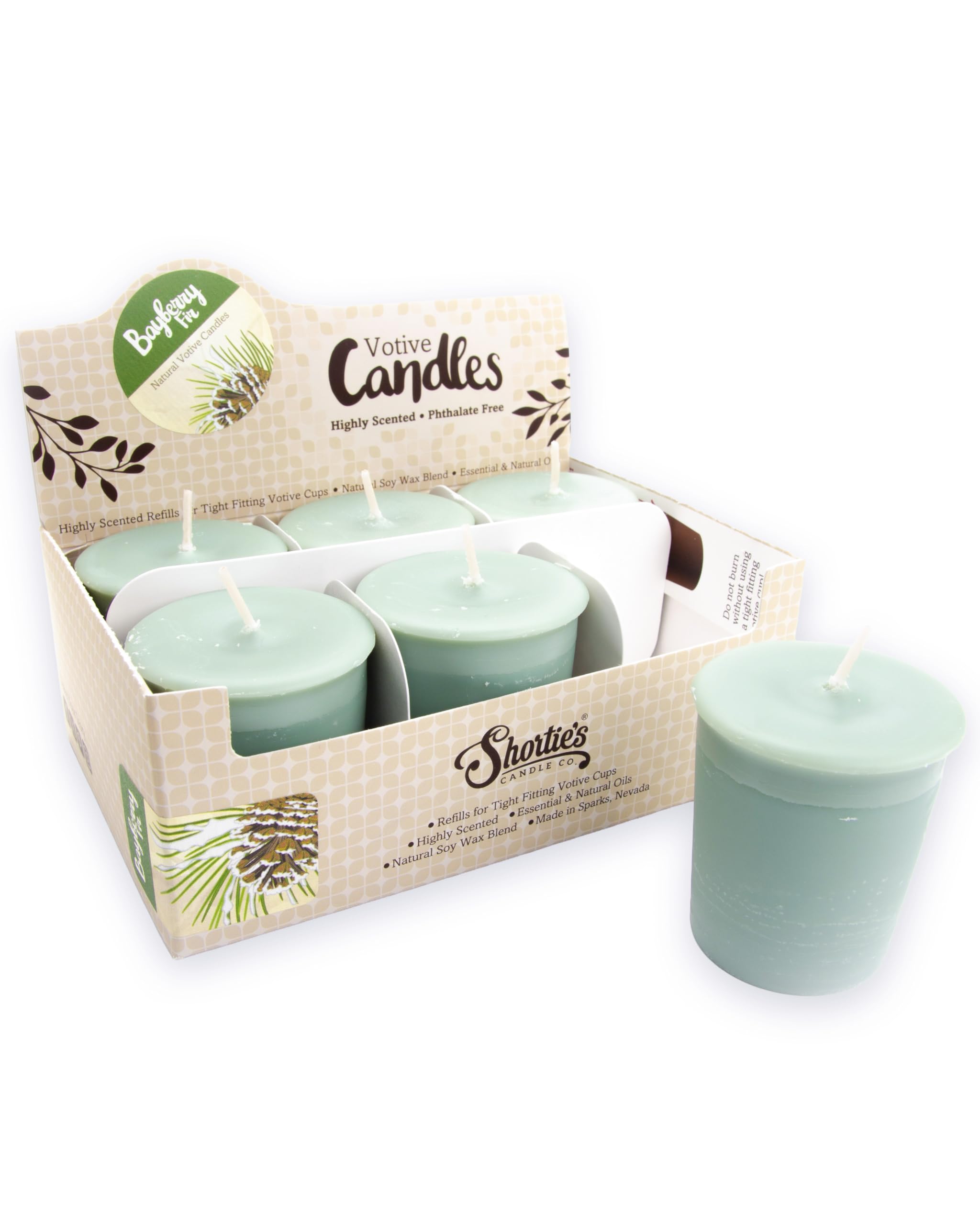 Shortie's Bayberry Fir Soy Votive Candles 6-Pack