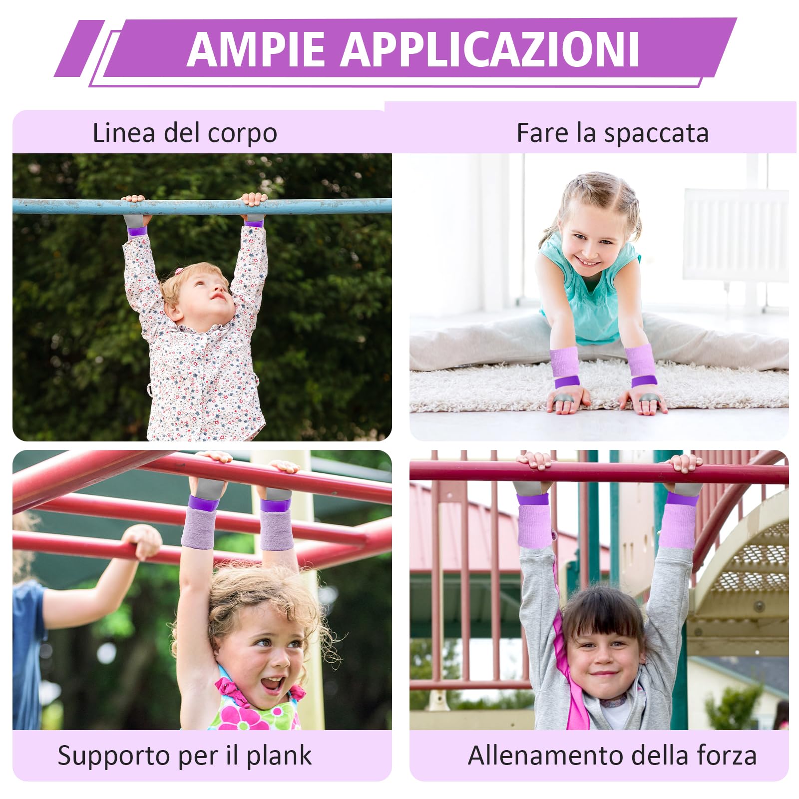 Scettar Set di Polsini da Ginnastica, 1 Paia Manopole Paracalli per Ginnastica Artistica Bambina, Falcon Grip Pad per Cross Training per Ragazzi e Ragazze, con 2 Polsini Palestra