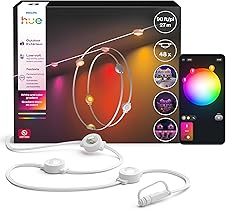 [50% off] Philips Hue Festavia 90ft Permanent Outdoor String Lights, 48 Dimmable Lights, 55 Lumens Each, Weatherproof, Water-Resistant, White Wire, Color Ambience, Bridge Required