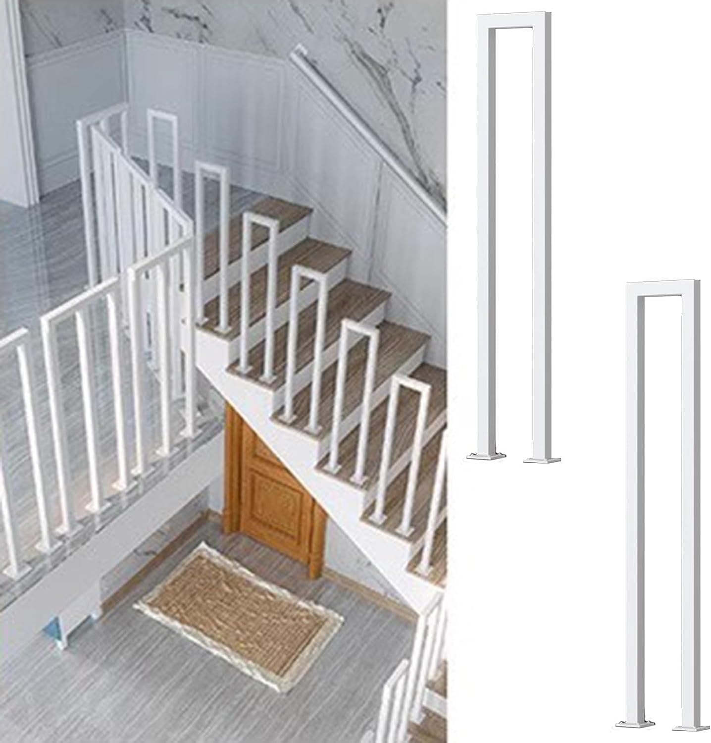 Rambarde escalier securite enfants et seniors blanche U