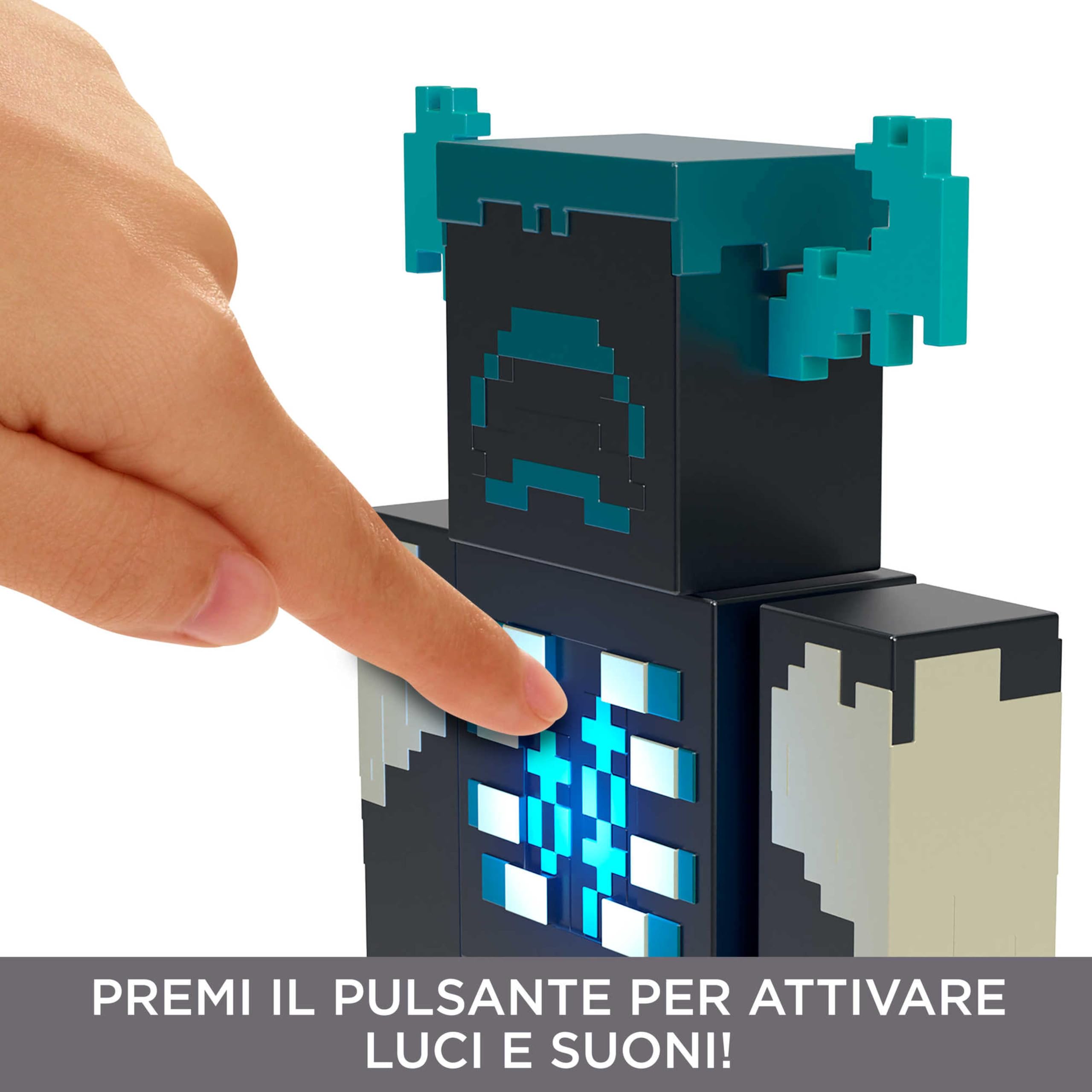 Mattel Minecraft Giocattoli - Action figure Guardiano con luci, suoni e accessori, giocattolo e regalo per bambini 6+ Anni, HHK89