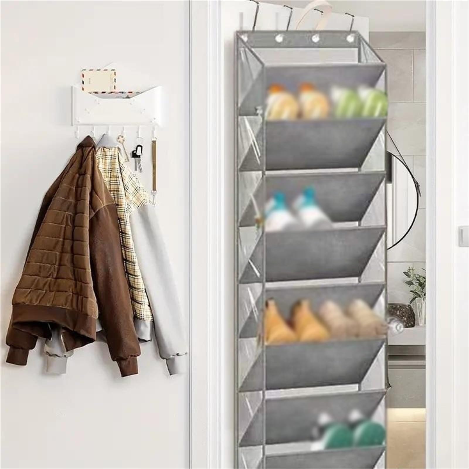Organizador de Zapatos sobre la Puerta, Zapatero Colgante, for Ahorrar Espacio