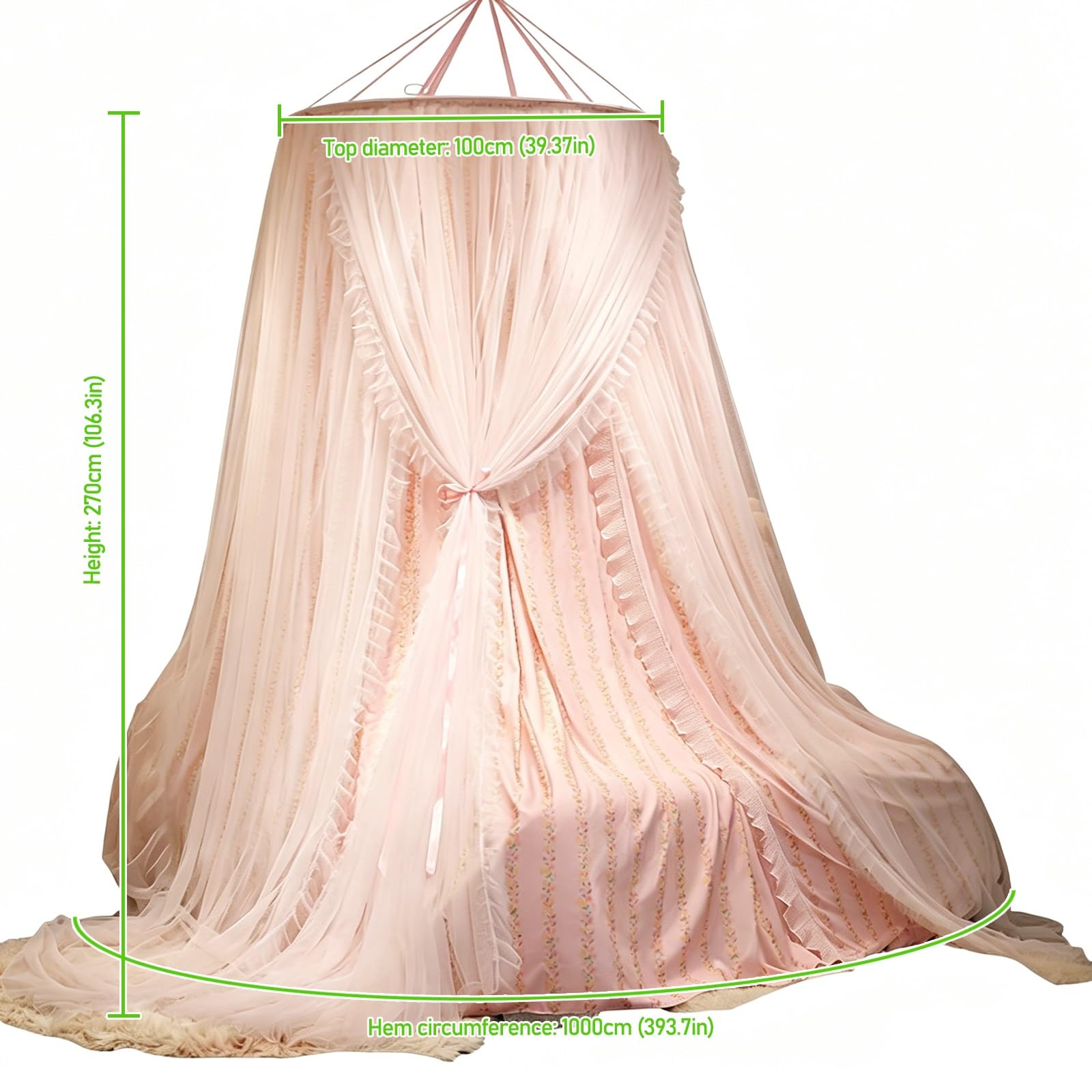 SARKEY Transparenter Netz Kuppel Bettvorhang,Moskitonetzn,Hängende Bettnetzabdeckung Für Schlafzimmer,Gemütlich,Baldachin,Runde,Erwachsene,Hochzeit,Dekoration
