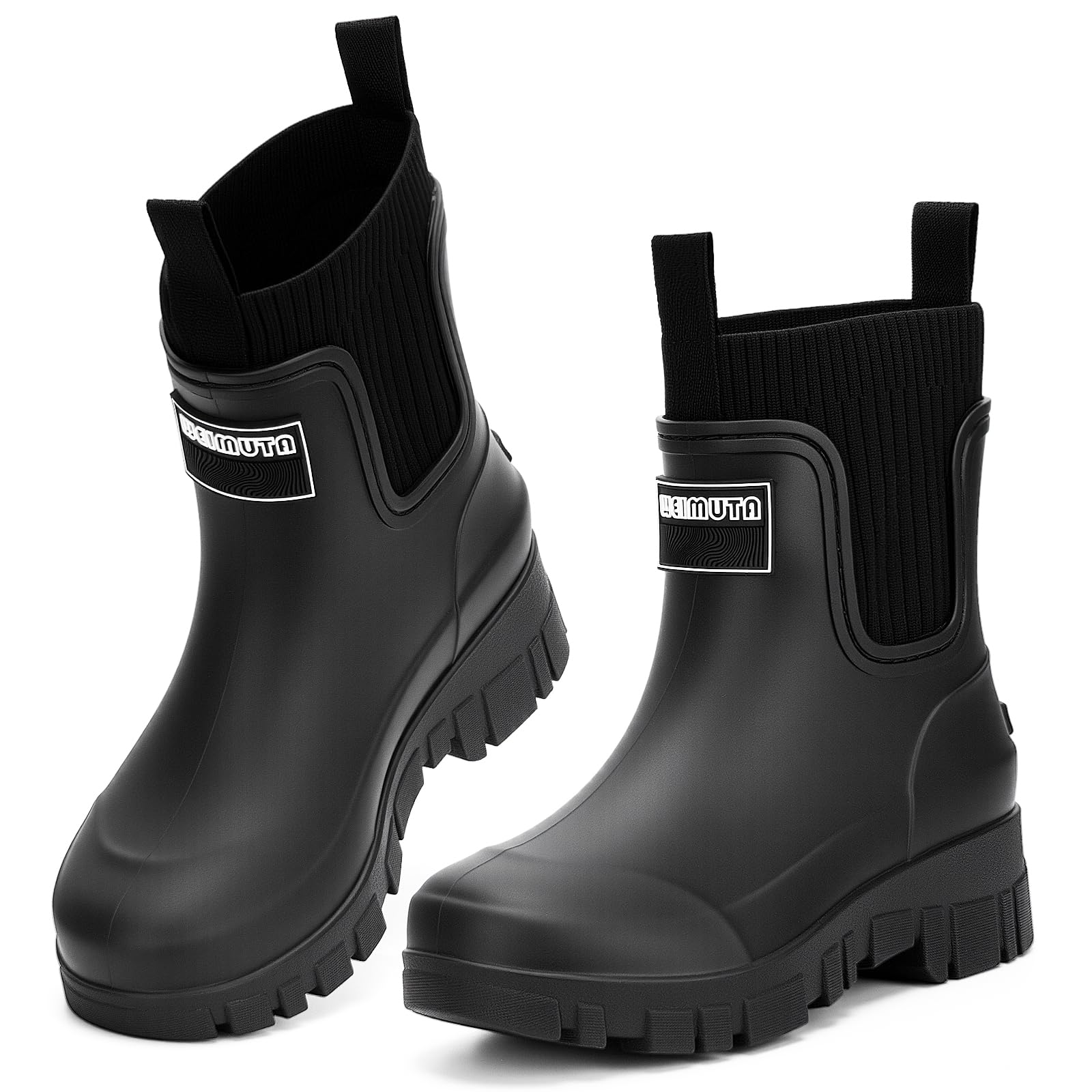 Chelsea Rain Boots for Women Calf Waterproof Lightweight Non-Slip Garden Boots Warm Lined Comfortable Slip On-image-41