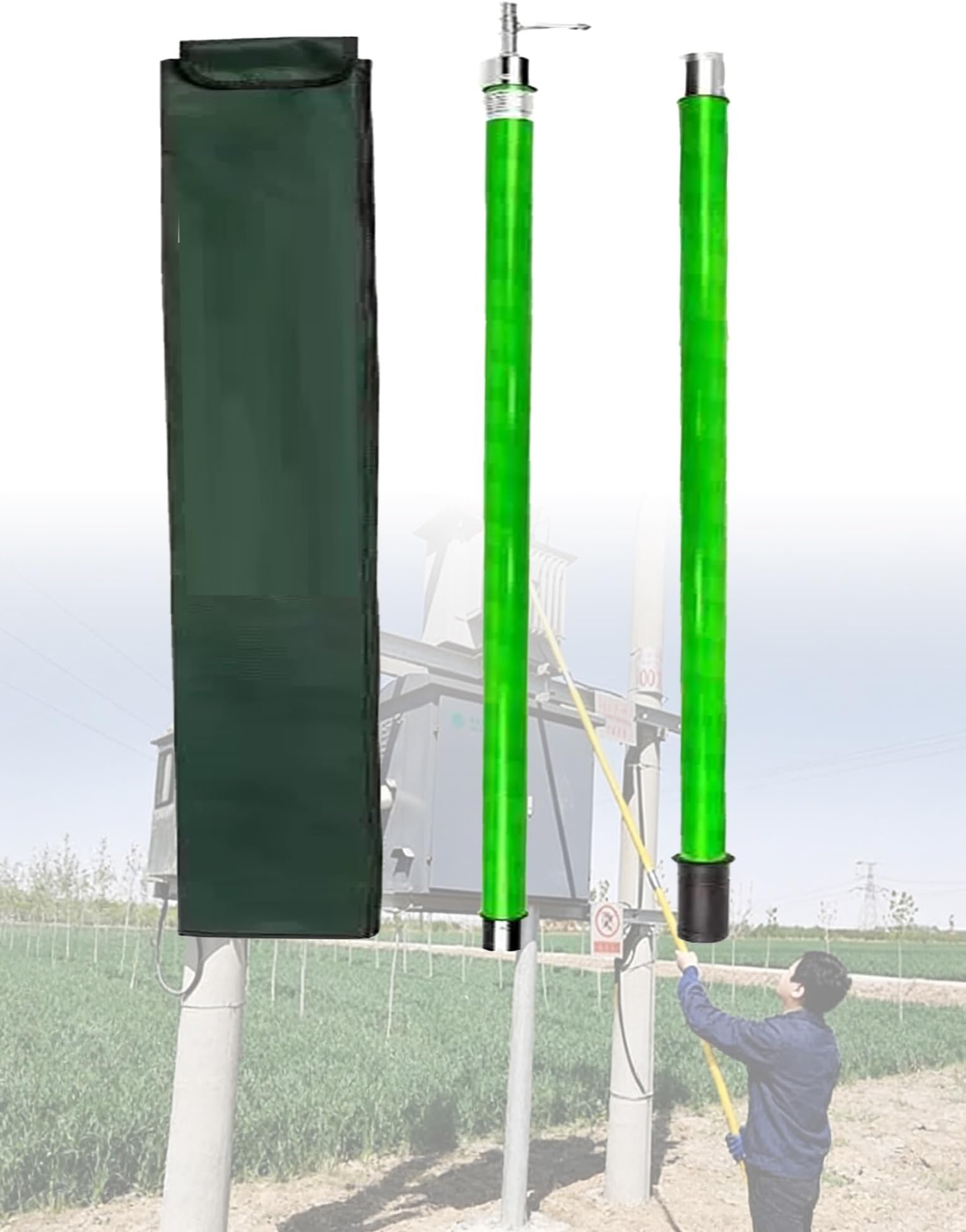 High Voltage Insulated Rescue Hook Pole for Electrical Safety and Emergency Maintenance in Power Stations and Industrial Settings