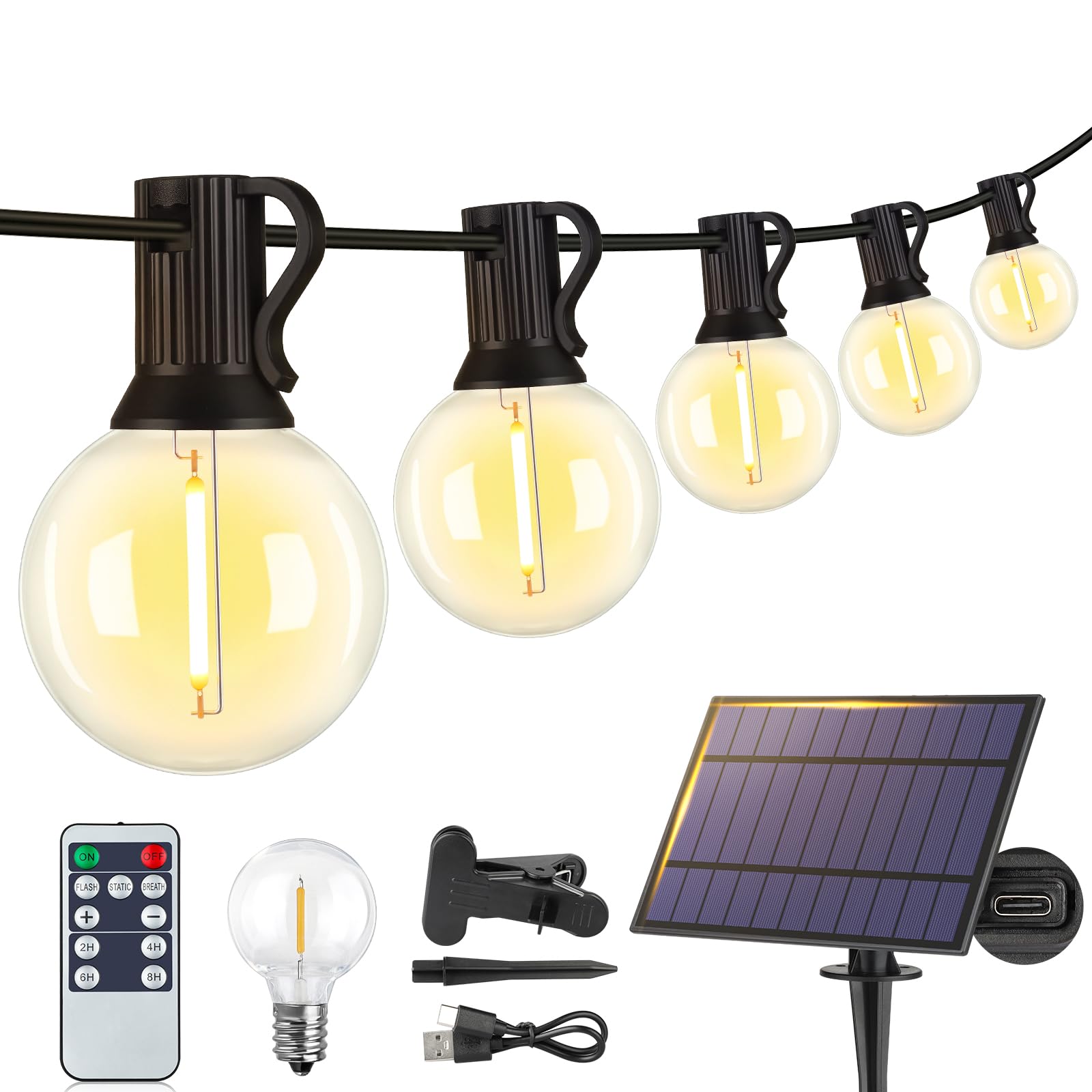 Larkvue 25FT Solar String Lights