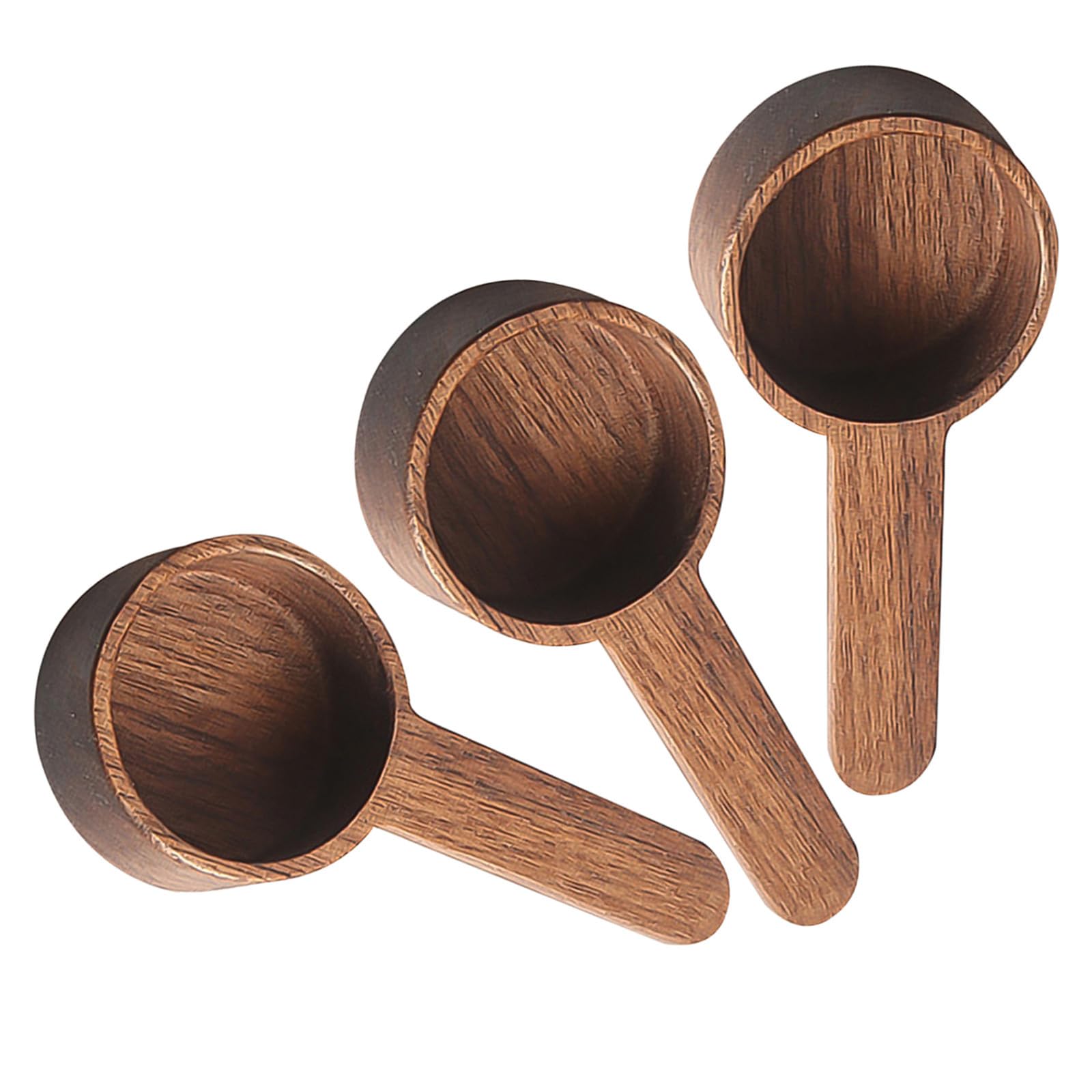 Cucharas medidoras de madera para café y azúcar juego de 3 cacillos de 8g mango corto