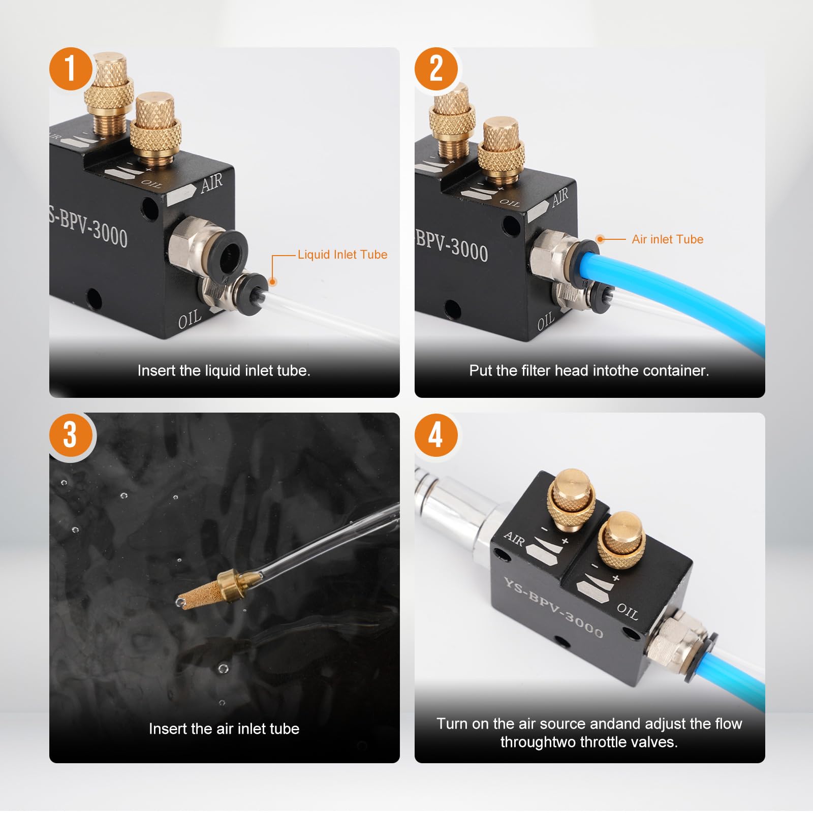 Sistema de pulverización de lubricación de refrigerante con imán y tubo flexible de acero inoxidable para máquina de enfriamiento de grabado de metal, tubo de aire, taladro de fresado de