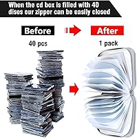 Vista 76 de Funda para CD, capacidad para 40 unidades, para CD/DVD, cartera, de plástico duro, DVD, para coche, hogar, oficina, viajes (negro)