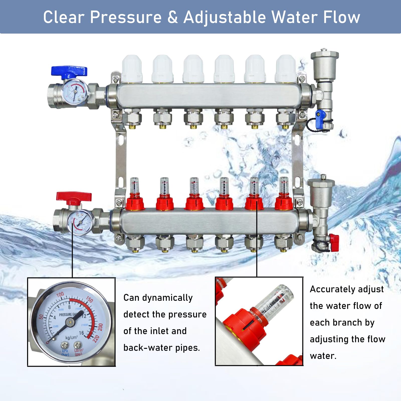 Collettore Di Distribuzione Da 1" Con 4 Vie In Ottone Per Impianti - Foto 6