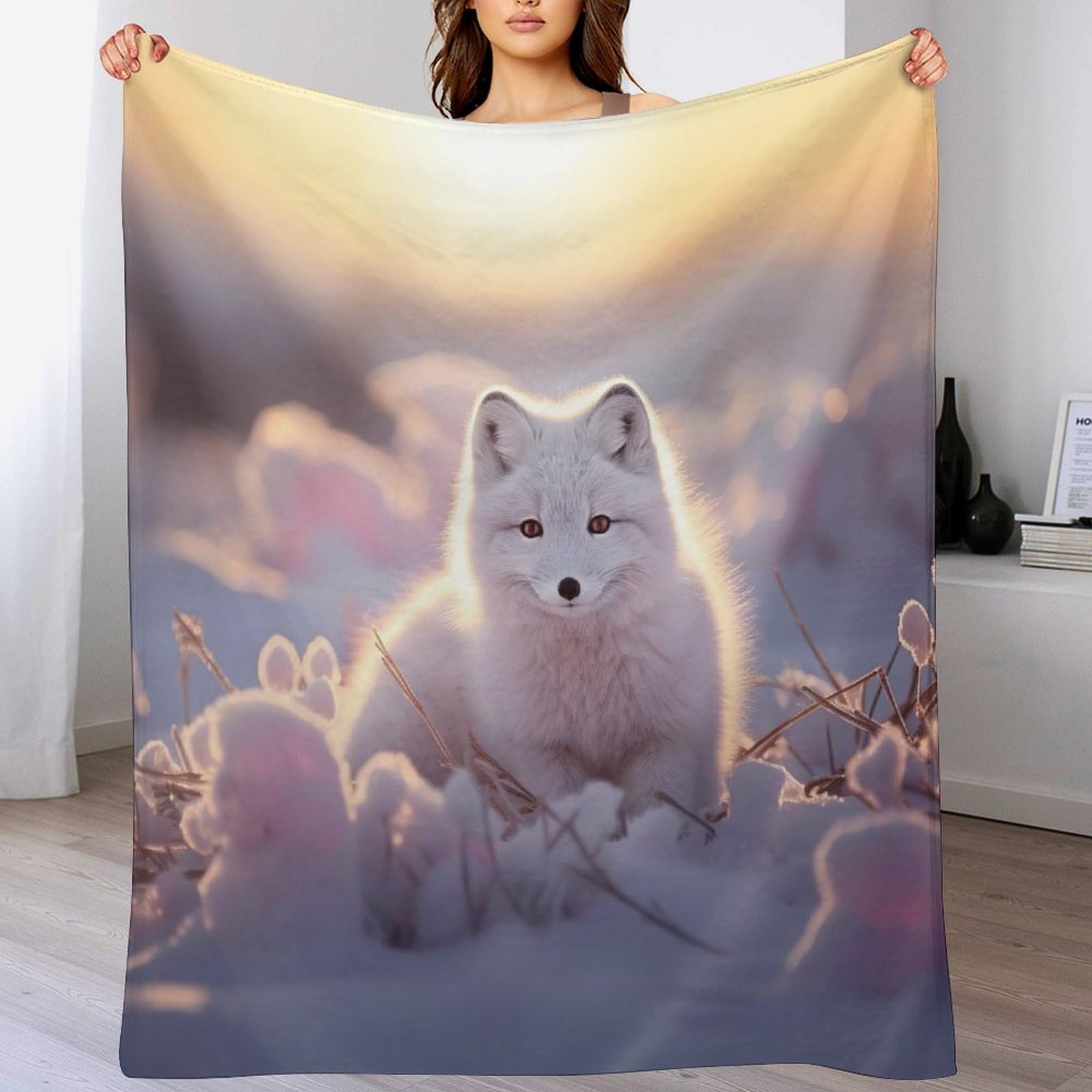 Couverture polaire renard en flannel haut de gamme, drap de lit doux et résistant