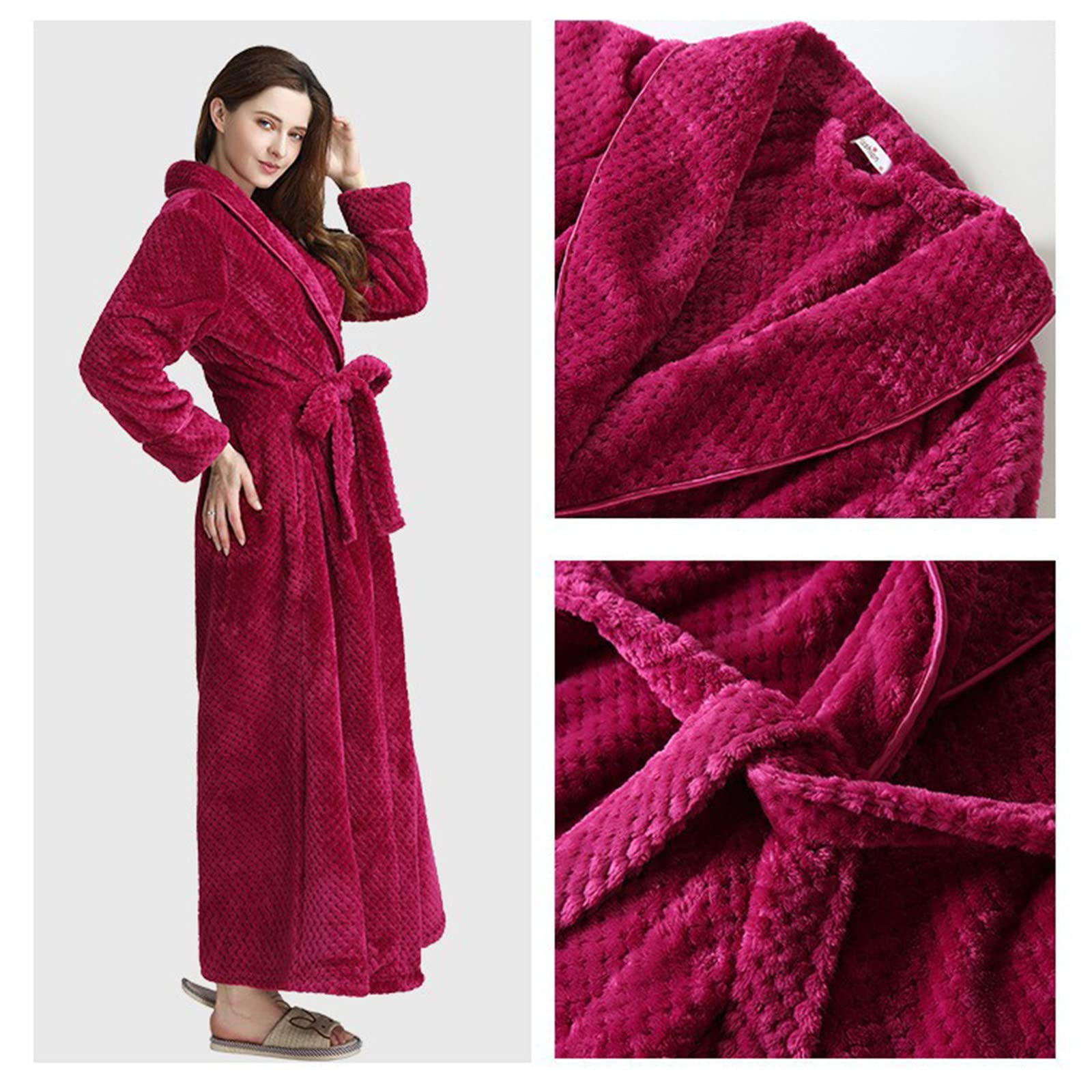 Peignoir en éponge pour femme - Peignoir long - Grandes tailles