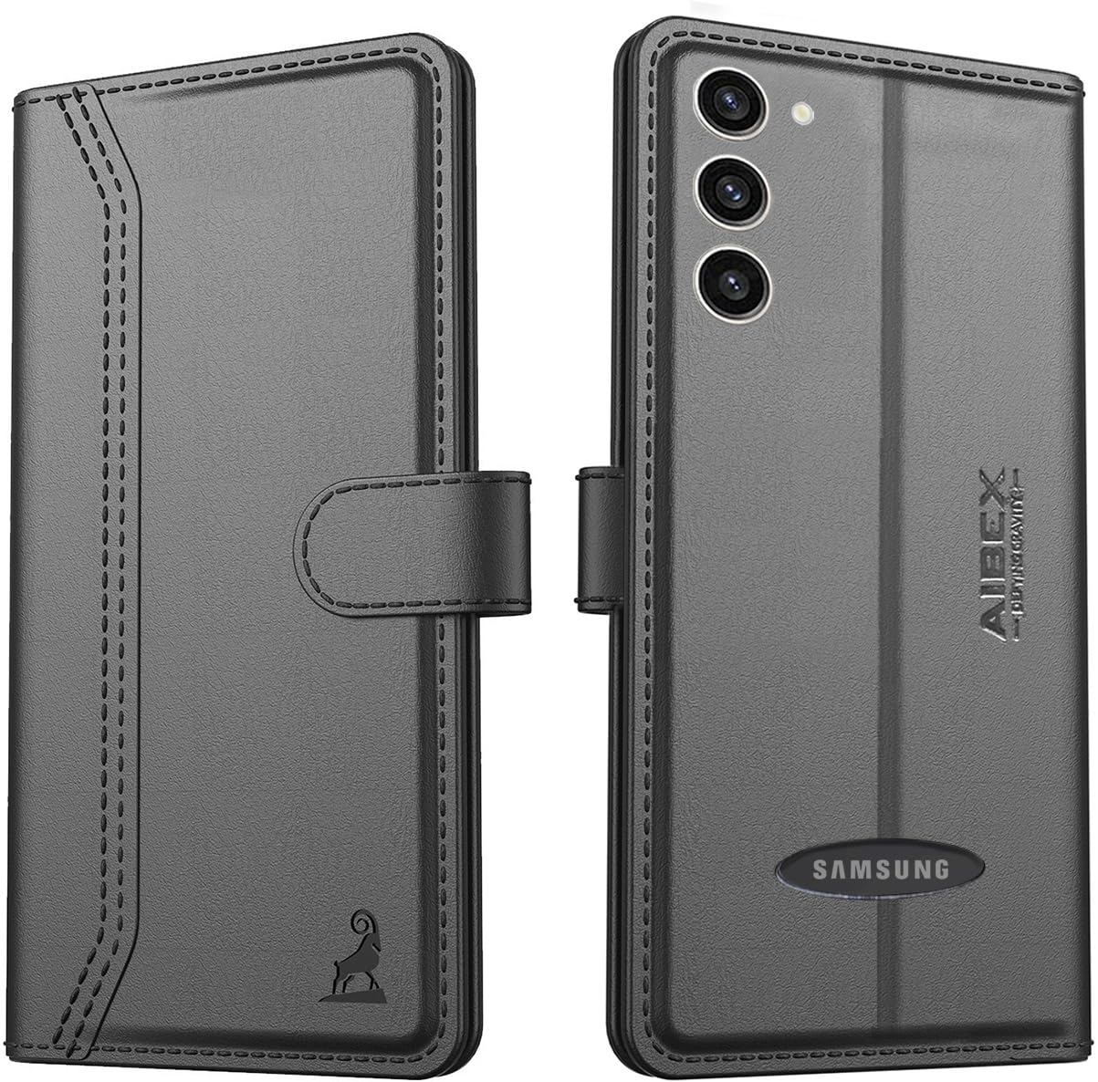 AIBEX ® Samsung Galaxy S23 Plus 5G Flip Cover Leather Finish | Inside TPU with Card Pockets | Wallet Stand | Complete Protection Flip Case Black (B0BVRMDL32) Amazon Price History, Amazon Price Tracker
