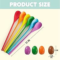 Vista 7 de JOYIN 24 PCS Easter Egg and Spoon Race Game Set, 12 Players Carnival Egg and Spoon Relay Game for Kids & Family Activity Holiday Outdoor Yard Easter