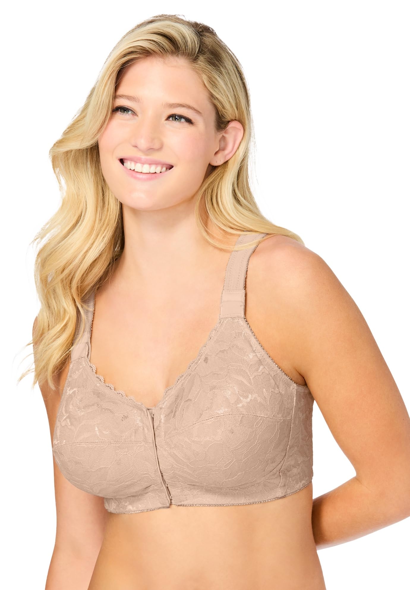 Women's Plus Size Front Close Wireless Posture Bra
