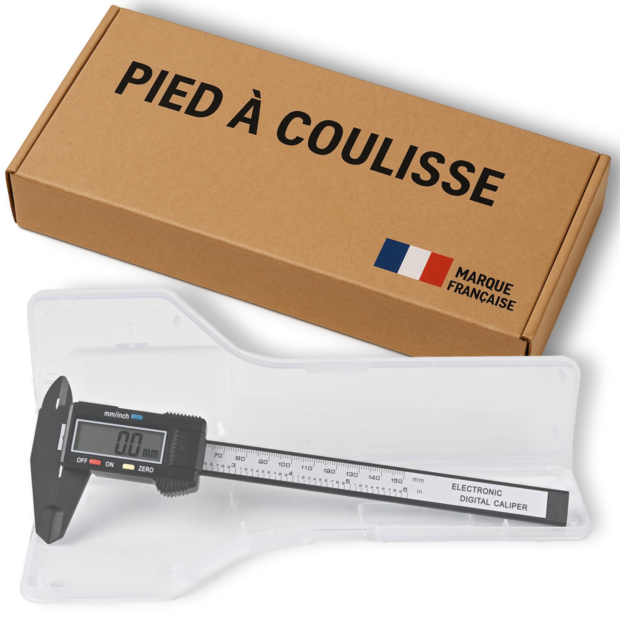 Pied a Coulisse Numerique 15 Cm [MARQUE FRANCAISE] Boîte De Rangement Et Pile Incluses Takit