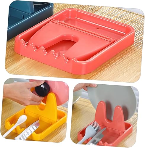 Miniatura 9 de 3 unids plegable tapa rack cucharón resto olla cubierta soporte tapa olla soporte tenedor tapa tapa organizador cuchara soporte bandeja bandeja