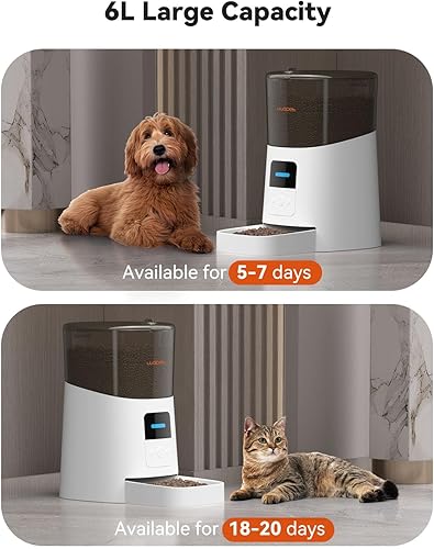 Miniatura 4 de WOPET Alimentador automático para gatos de 6 L alimentador inteligente para mascotas habilitado por Wi-Fi para gatos y perros dispensador automático