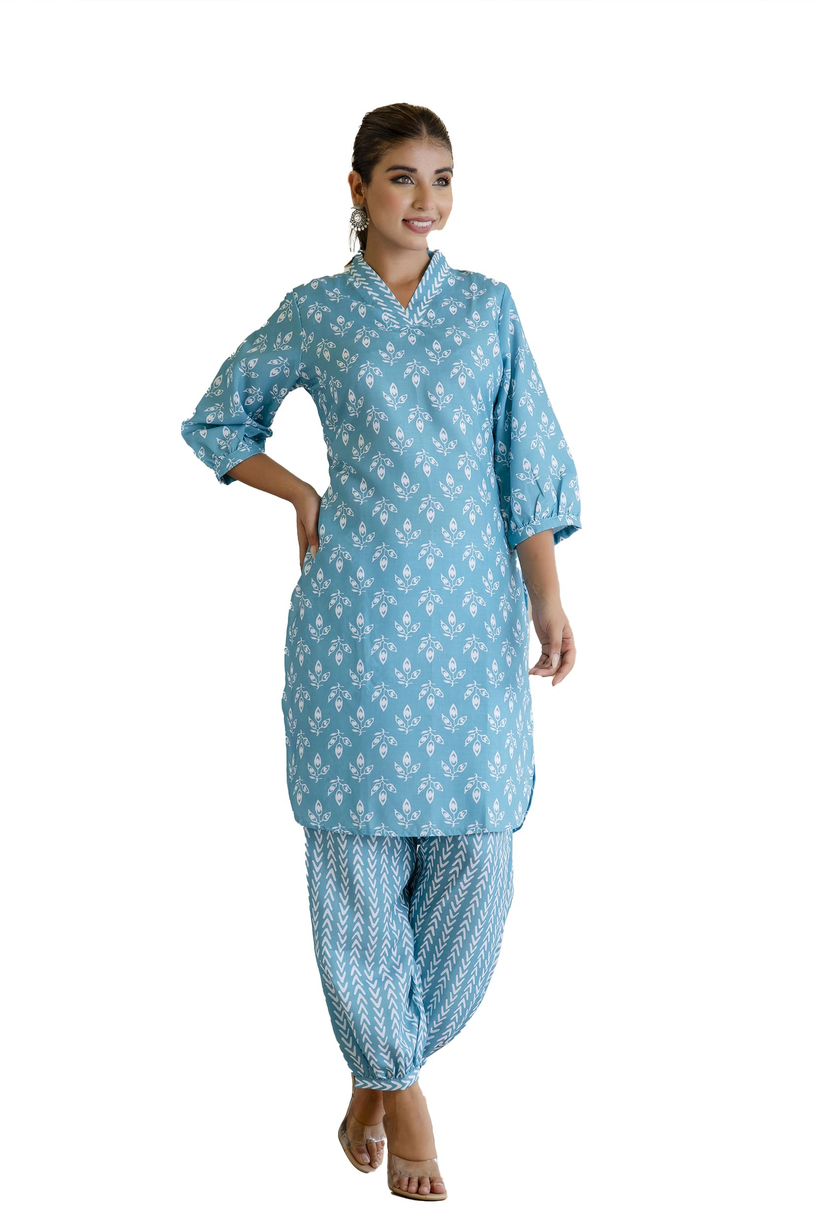 Ensemble Kurta Femme Coton Ample vêtement de bureau confortable imprimé - 8