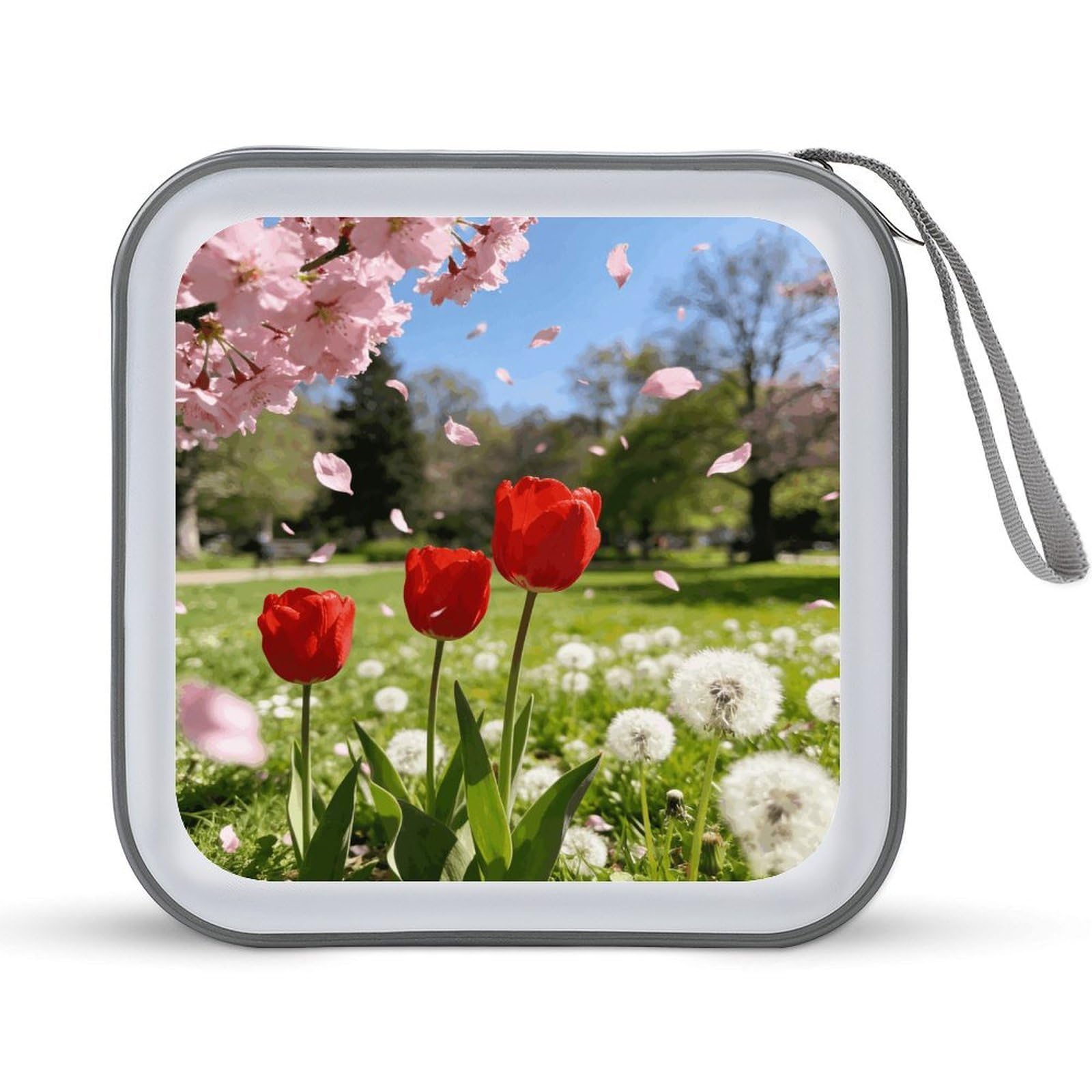 Funda para CD roja de plástico duro anticaídas con cremallera para proteger 40 DVD