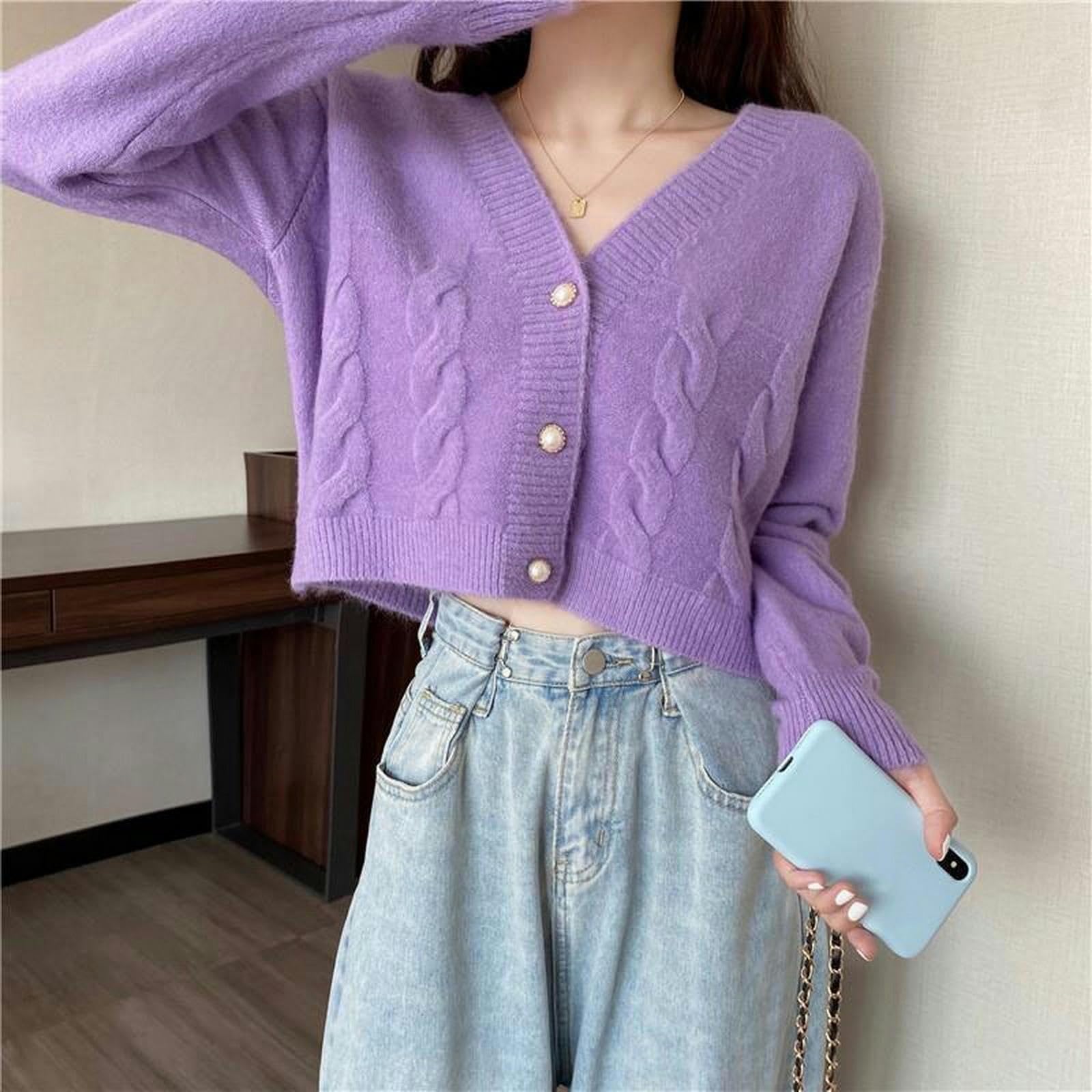 TEidea Cardigan Estivo Donna Cardigan Autumn Ladies Cardigan Cardigan, Jumper A Colori Solidi A Maniche Lunghe A Maglia