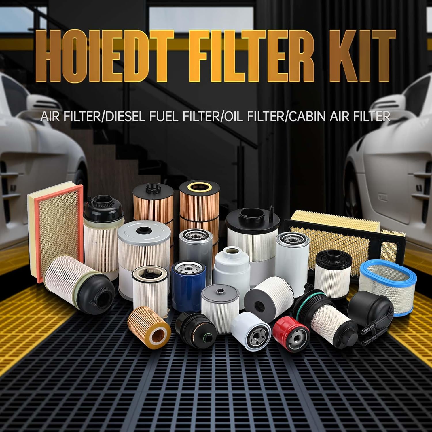 Fuel Oil Air Filter Set Fit for 6.6L Duramax Diesel,Compatible with 2020-2024 Chevrolet Silverado GMC Sierra 2500 3500 HD,Replace TP1015,PF26,84554703