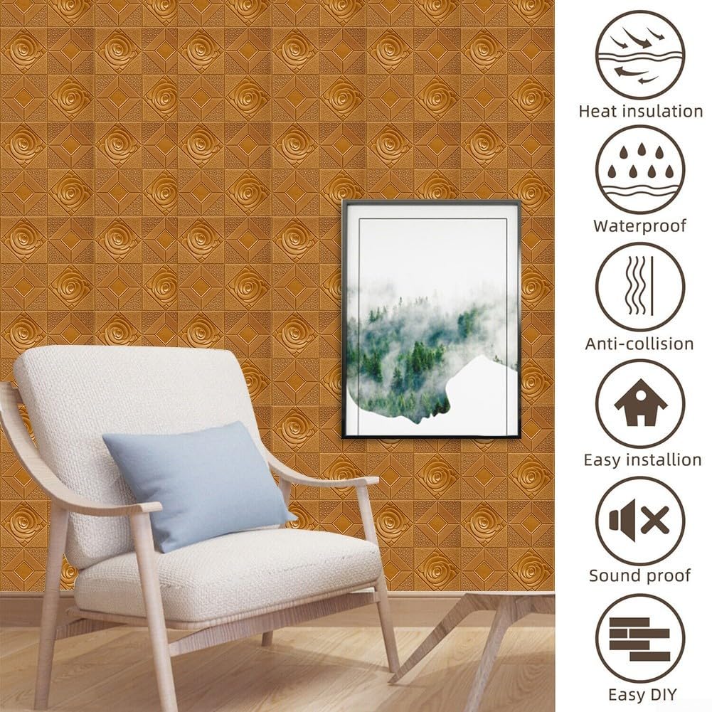 Pannelli Murali 3D Autoadesivi – 35x35 Cm, Impermeabili, Fonoassorbenti, In PE Morbido, 10 Pezzi Bianchi, Facili Da Montare