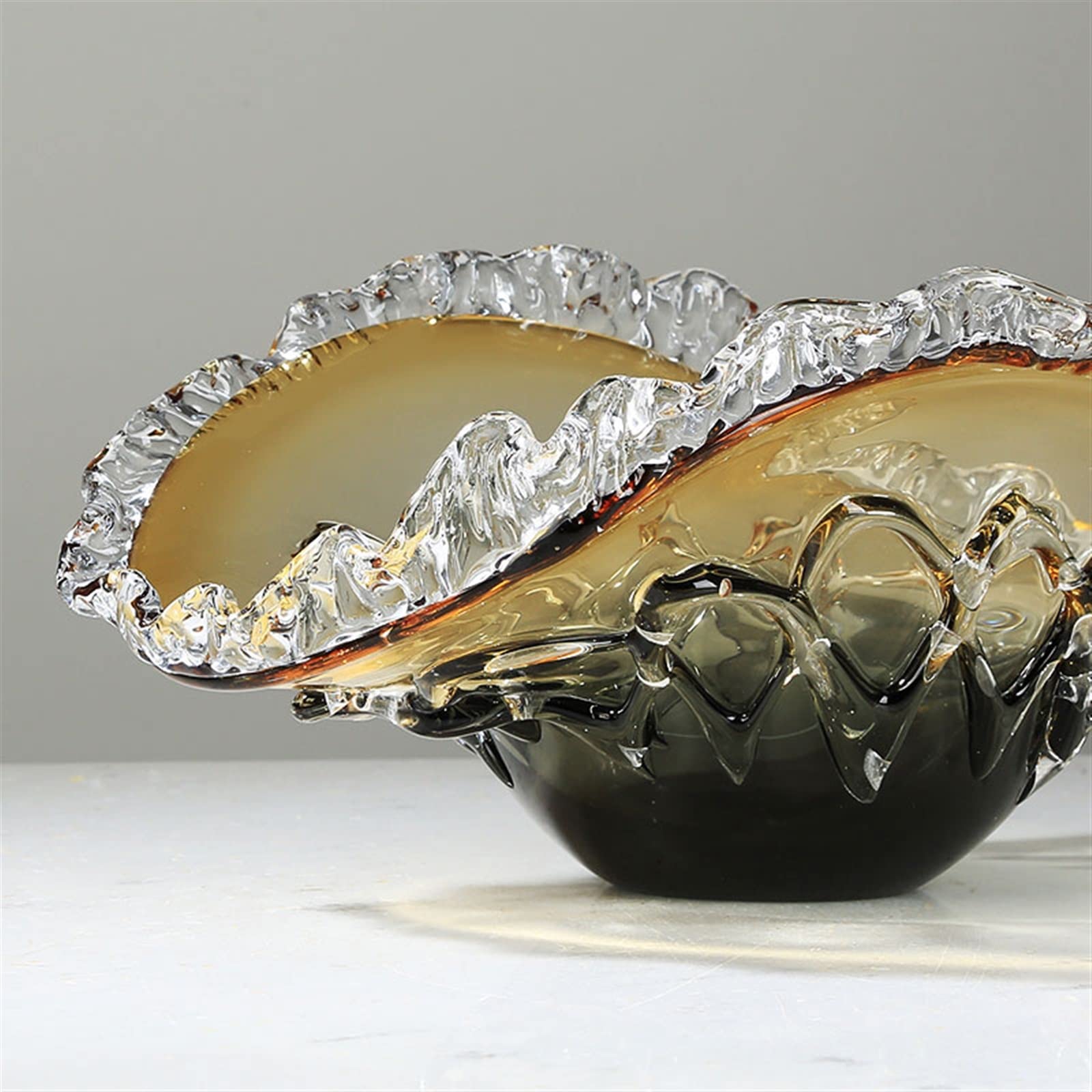 Schüssel, Obstschale aus Glas, moderne Kunst, handgeschnitzt
