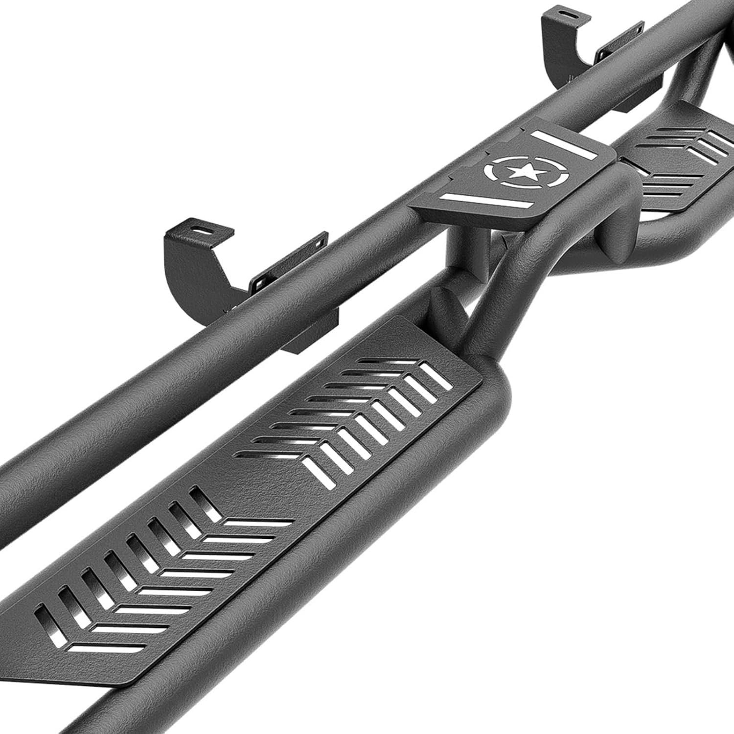 for Wrangler JL Running Boards Side Steps Compatible with 2018-2026 Jeep Wrangler JL JLU Unlimited 4 Doors (Include 4XE Model), Nerf Bars Step Plates Rock Sliders Rail Black (Double Stairs)