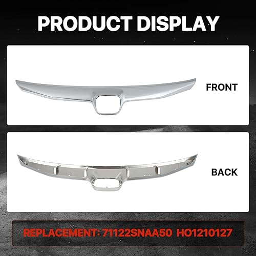 Vista 5 de KARPAL Moldura de rejilla delantera compatible con Honda Civic Sedan Chrome HO1210127 2009-2011