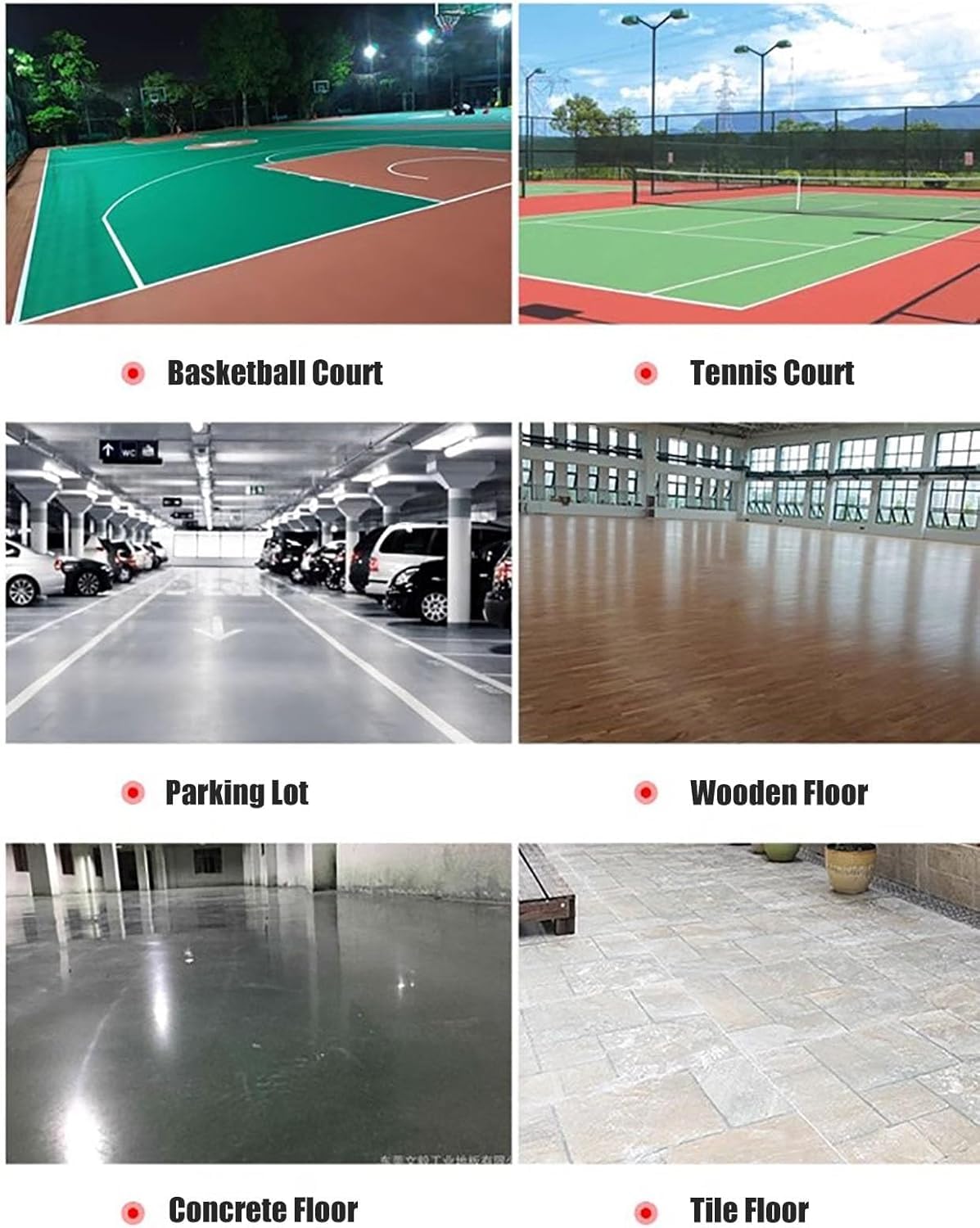 Escobilla de goma resistente para eliminación de agua, rasqueta rodante con ruedas de mango para canchas de tenis, estacionamientos, canchas de baloncesto, 200 caracteres máx