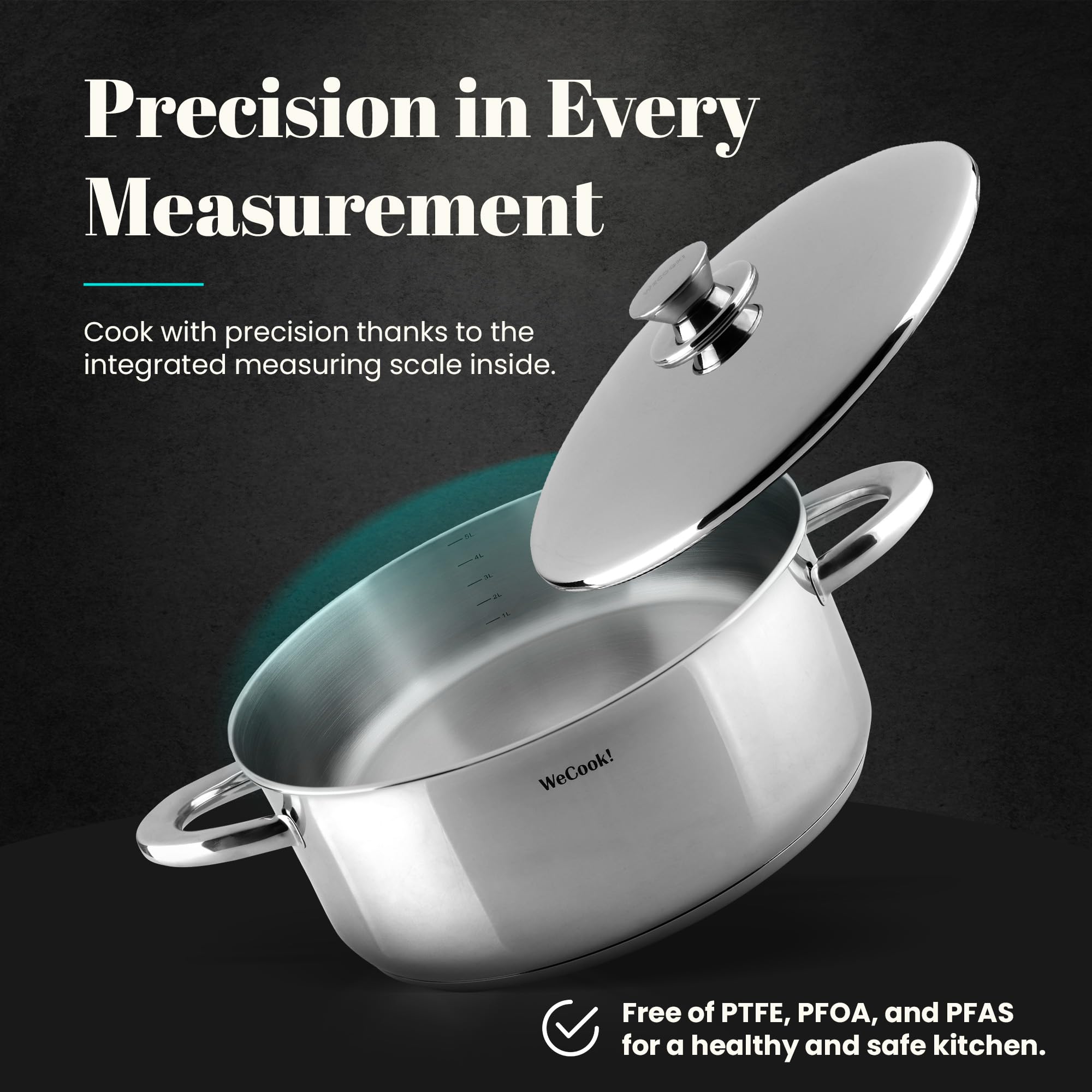 Pentola Wecook! Acciaio Inox 18/10 - Ø18cm, 3.5L, Scala Interna, Base Induzione - Foto 8