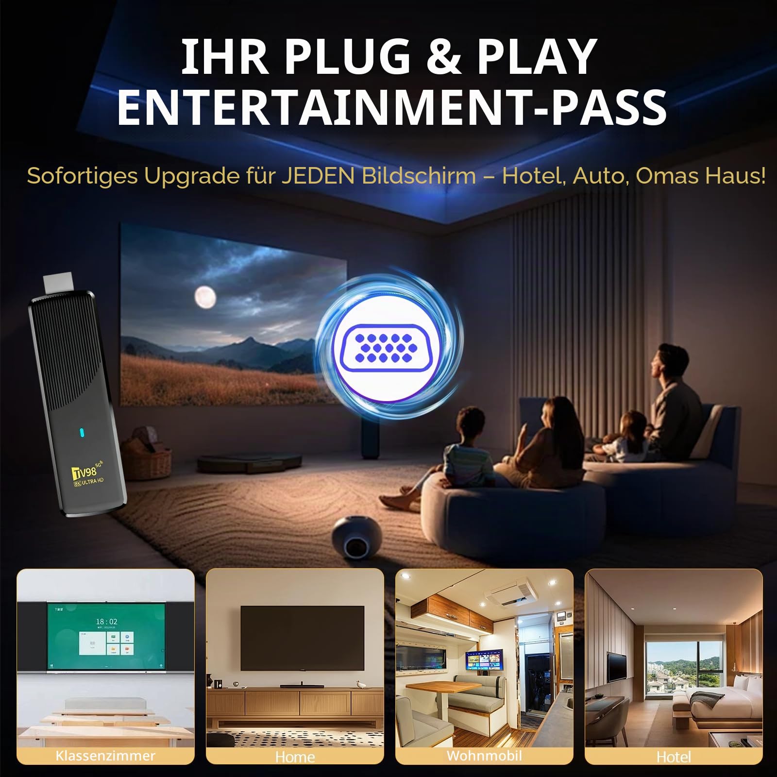 Android 14 OS Bluetooth TV Stick 8K, Dual Wi-Fi & Bluetooth