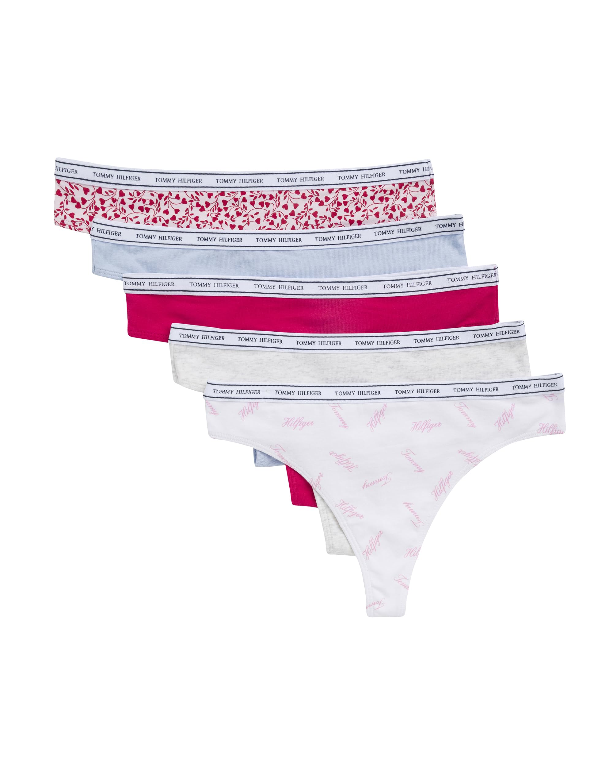 Tommy Hilfiger womens Classic Cotton Logoband Thong 5-pack