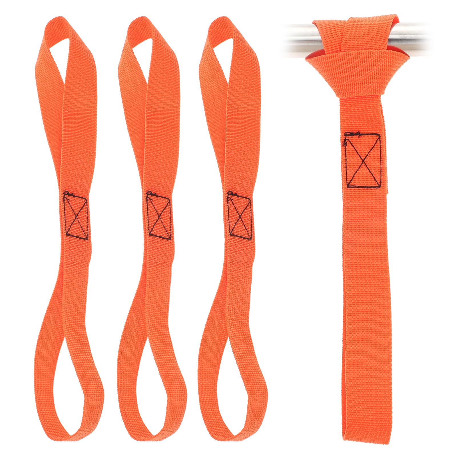 Cabilock 4Pcs Heavy Duty Tie Down Loops Cargo Binding Straps for Motorcycles Scooters Bikes Lawn Equipment Orange Loops for Secure Cargo Fastening and Transport Organization Random Color