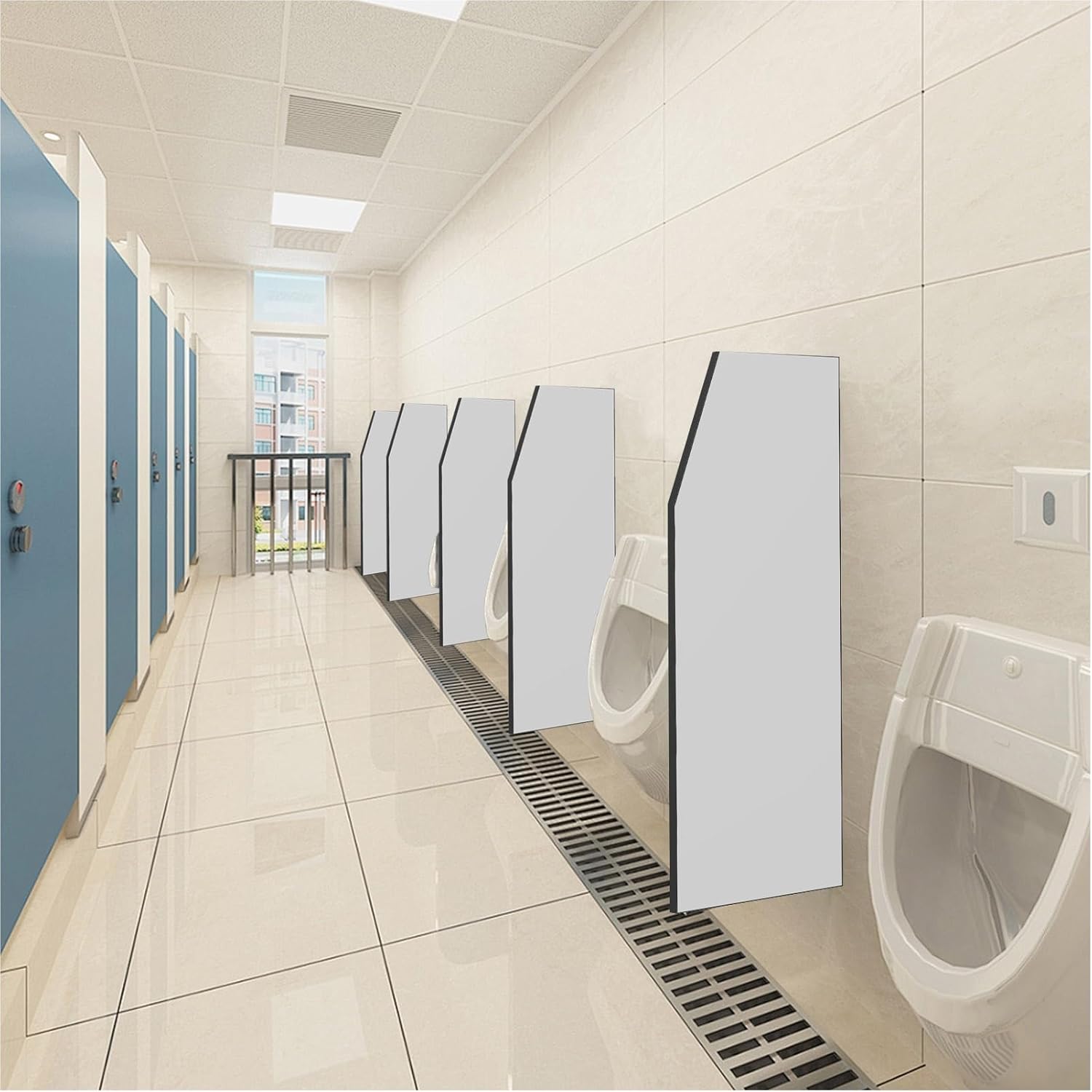 トイレパーティション、小便器プライバシースクリーン、壁取り付け式男性用小便器スクリーントイレパーティション、ステンレススチールコーナ