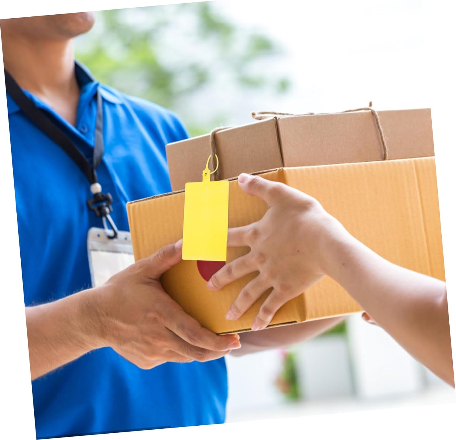 100Pcs Yellow Plastic Shipping Label Tags 5.8X100Mm Cable Wire Tags for Industrial Packaging and Shipping Supplies
