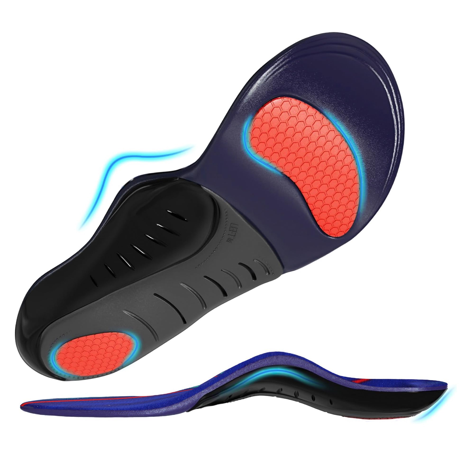 Heavy Duty 220lb Plantar Fasciitis Insoles for Men Women Orthotic Insers Arch Support for Pain Relief Work Boot