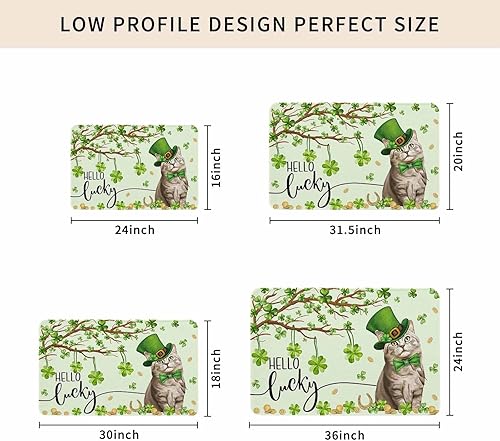 Vista 18 de Tapete de Feliz Navidad, tapete antideslizante para puerta delantera, baño, cocina, dormitorio, patio, entrada, 16 x 24 pulgadas, rojo, negro y verde