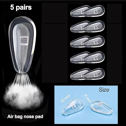 Miniatura 2 de 5 pares de almohadillas de nariz para anteojos, kit de reparación de repuesto de almohadillas de silicona suave, almohadillas de nariz atornilladas