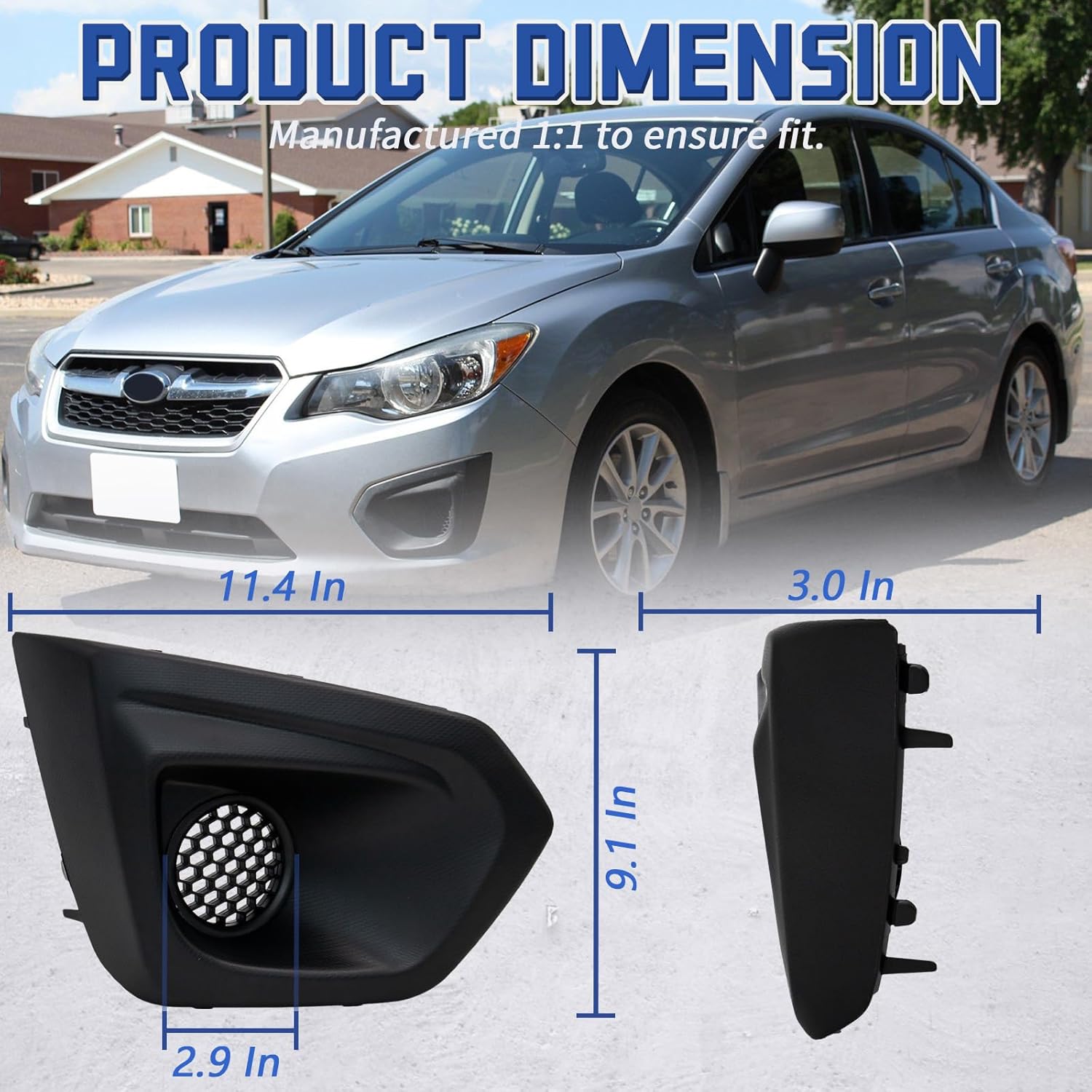 VPIMOZO Fog light Cover Front Bumper Compatible with 12-14 2012 2013 2014 Subaru Impreza Matte Black Replacement Fog Light Bezel Driver&Passenger Side (Not Fit WRX Models)